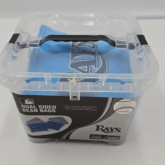 Tampa‎ Bay Rays MLB Corn Hole Bean Bags (SET OF 4) with Case - Picture 1 of 8